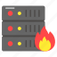 database, data, server, datacenter, firewall, burning, host 