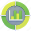 analysis, target, chart, statistics, graph, infographic, bar chart, aim 