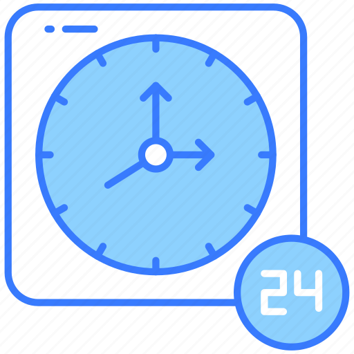24, hour, service, support, clock, timer, hours icon - Download on Iconfinder