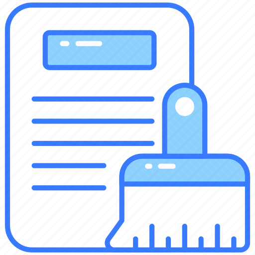 Data, cleaning, purification, brush, document, file, cleanup icon - Download on Iconfinder