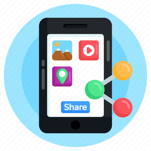 Mobile file sharing, mobile data sharing, data sharing, online data sharing, electronic data sharing icon - Download on Iconfinder