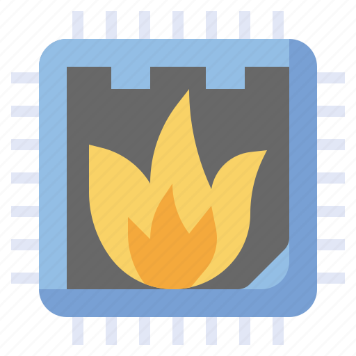 Processor, overheat, electronics, chip, device icon - Download on Iconfinder