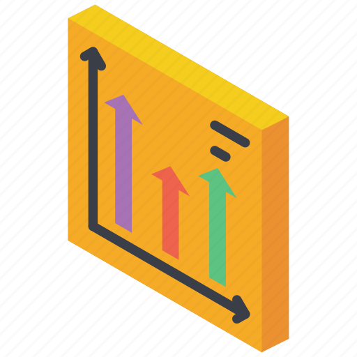 Arrow, graph, iso, isometric, tile icon - Download on Iconfinder