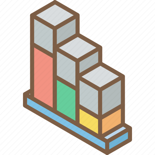 Bar, chart, graph, iso, isometric icon - Download on Iconfinder
