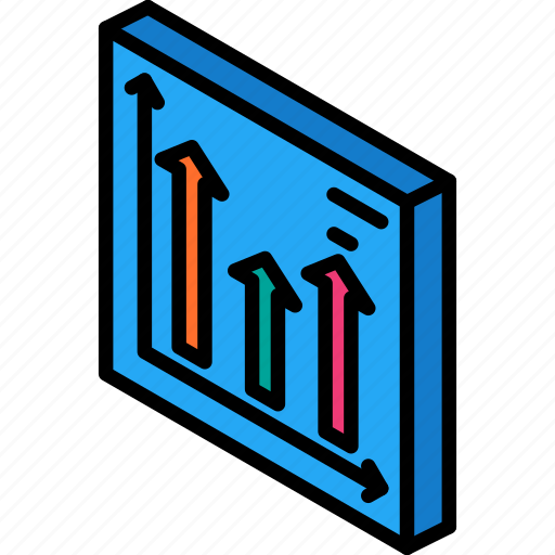 Arrow, graph, iso, isometric, tile icon - Download on Iconfinder