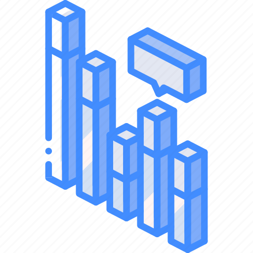 Bar, chart, comment, graph, iso, isometric icon - Download on Iconfinder