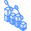 bar, graph, iso, isometric, scatter