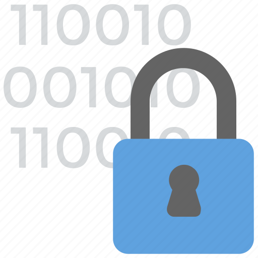 Binary code with padlock, cyber security, data security, digital security, internet security icon - Download on Iconfinder