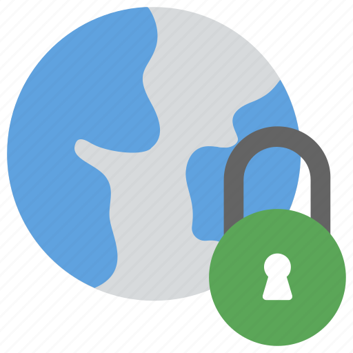 Cyber security symbol, digital security symbol, global security concept, globe with padlock, online security icon - Download on Iconfinder