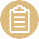 clipboard, document, list, paper, sheet