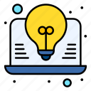 bulb, ideas, laptop, seo