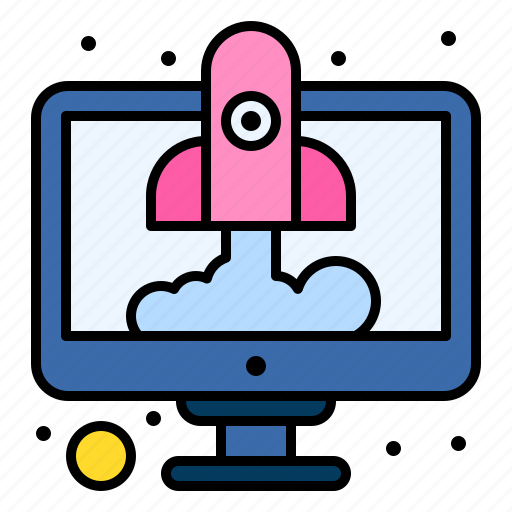 Computer, laptop, launch, rocket, start, up icon - Download on Iconfinder