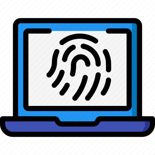 Data, laptop, security, thumbprint, secure icon - Download on Iconfinder