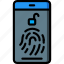 data, phone, security, thumbprint, secure 