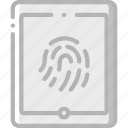 data, security, tablet, thumbprint, secure 