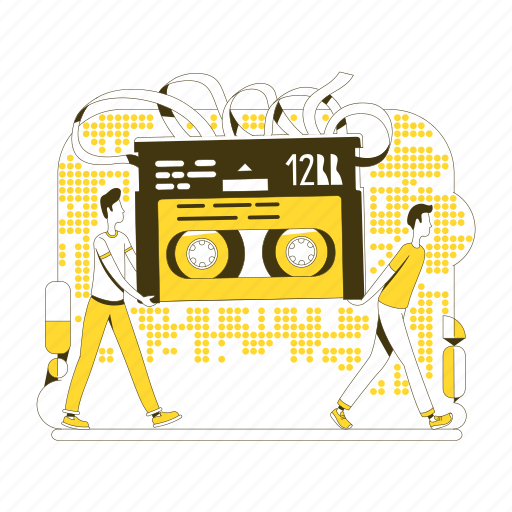 Magnetic tape, record, cassette, music, audio illustration - Download on Iconfinder