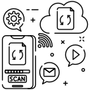 cloud, sync, storage, data, replication, wifi, signals, video, envelop