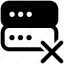 data, storage, server, database, cancel, delete, reject 