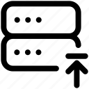 data, storage, server, database, network, arrow, up, upload
