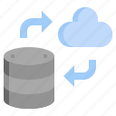 transfer, cloud, database, circular, arrows