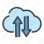 arrow, cloud, data, database, service, sync, syncronization 