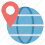 globe, globe pin, navigation pin with globe, world pin, worldwide 