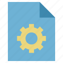 document cog, file cog, file optimized, file with gear, optimize, optimized, page cog