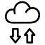 cloud network, cloud, arrows, down, up 