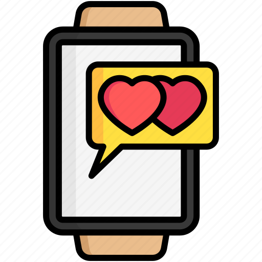 Smartwatch, message, love, chat icon - Download on Iconfinder