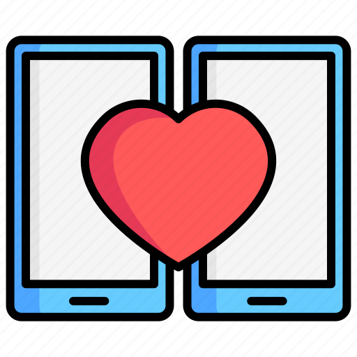 Smartphone, couple, communication, heart icon - Download on Iconfinder