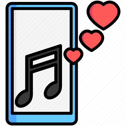 Smartphone, love song, music app, love icon - Download on Iconfinder