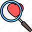 search, magnifying glass, find, heart 