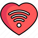 heart, wifi, signal, love