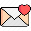message, mail, heart, envelope