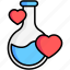chemistry, flask, love, heart 