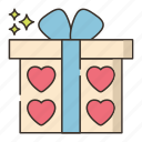 send, gift, box, love, present