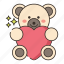 teddy, bear, love, heart 