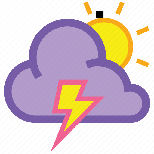 Day, lightning, cloud, forecast, sun, thunder, weather icon - Download on Iconfinder