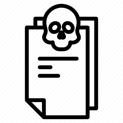 Death, paper, note, skull, document, dead, danger icon - Download on Iconfinder