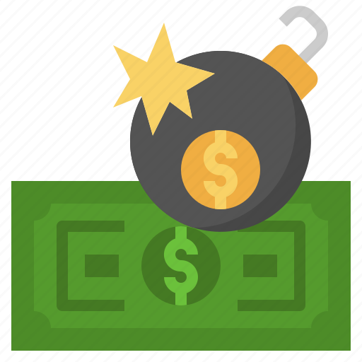 Bomb, money, loss, business, finance, finances, risk icon - Download on Iconfinder