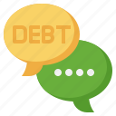 conversation, advisor, debt, business, finance, messaging, help