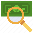 magnifying, glass, business, finance, investment, currency, searching