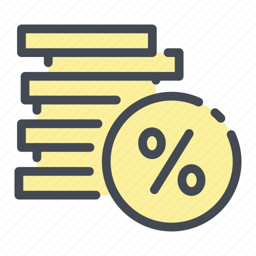 Coin, coins, debt, discount, percent, percentage, stack icon - Download on Iconfinder