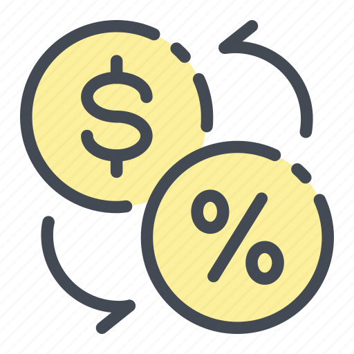 Coin, debt, discount, dollar, exchange, percent, percentage icon - Download on Iconfinder