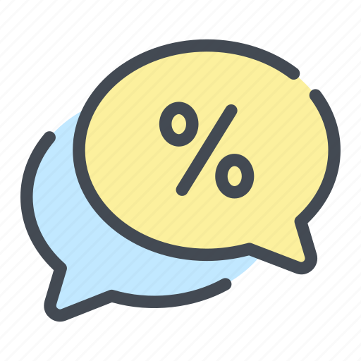 Bubble, chat, debt, discount, percent, percentage icon - Download on Iconfinder