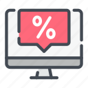 computer, debt, discount, monitor, percent, percentage, sale