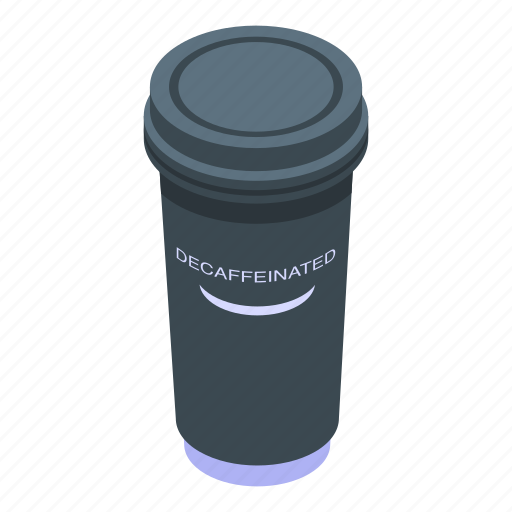 Decaffeinated, coffee, cup, isometric icon - Download on Iconfinder