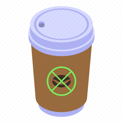 Decaffeinated, coffee, go, cup, isometric icon - Download on Iconfinder