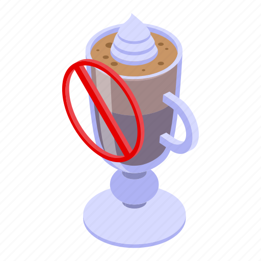 Decaffeinated, latte, glass, isometric icon - Download on Iconfinder