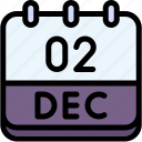 calendar, december, two, 2, date, monthly, time, month, schedule